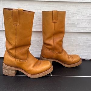 Tan Heeled Boots Texas Steer